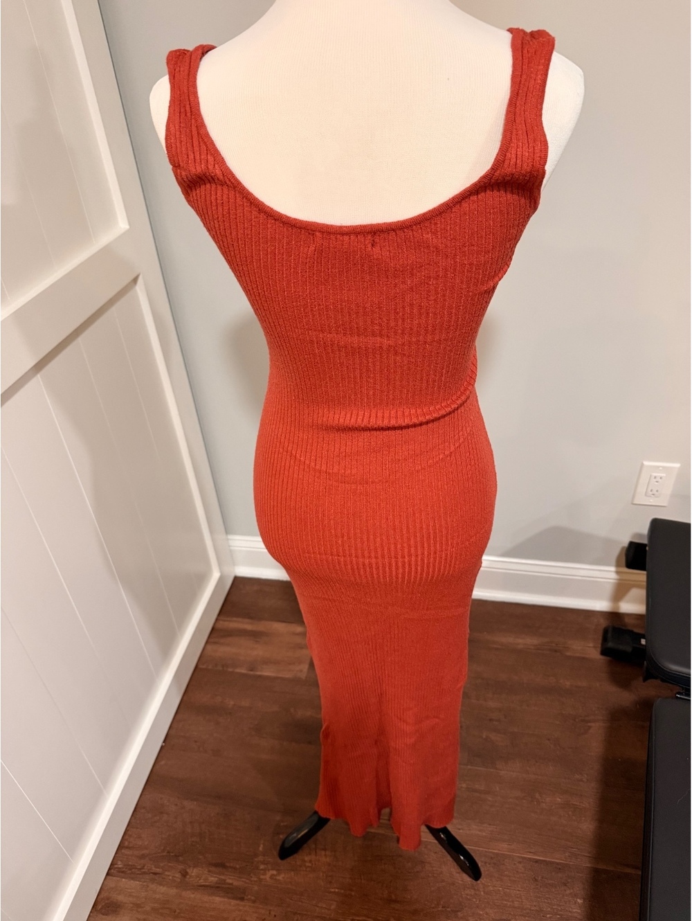 Lulus Rust Ribbed Knit Maxi Dress Size Large - Picture 2 of 5